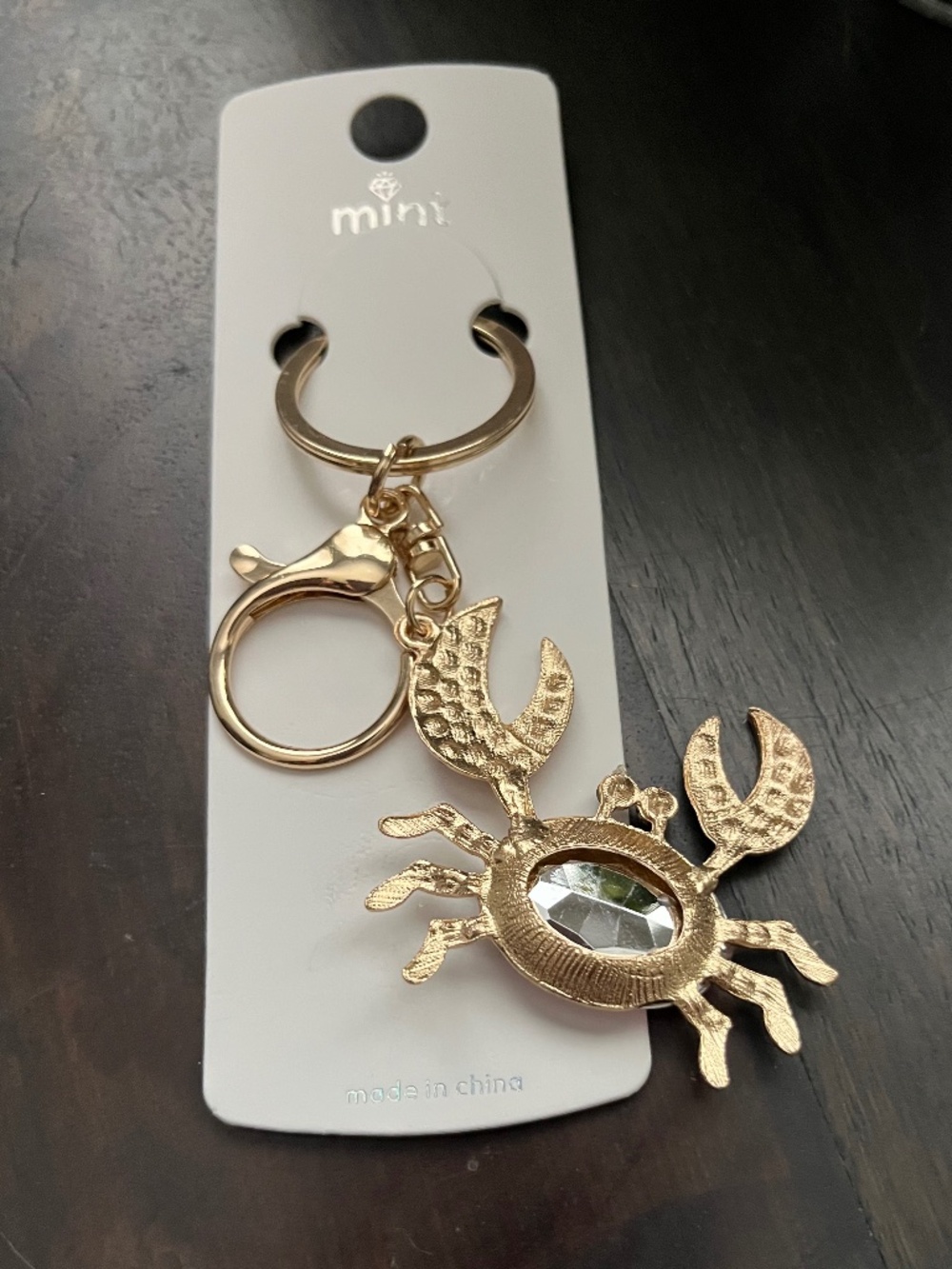 Mint Pink Rhinestone Crab Keychain Bag Charm NEW - Picture 4 of 5